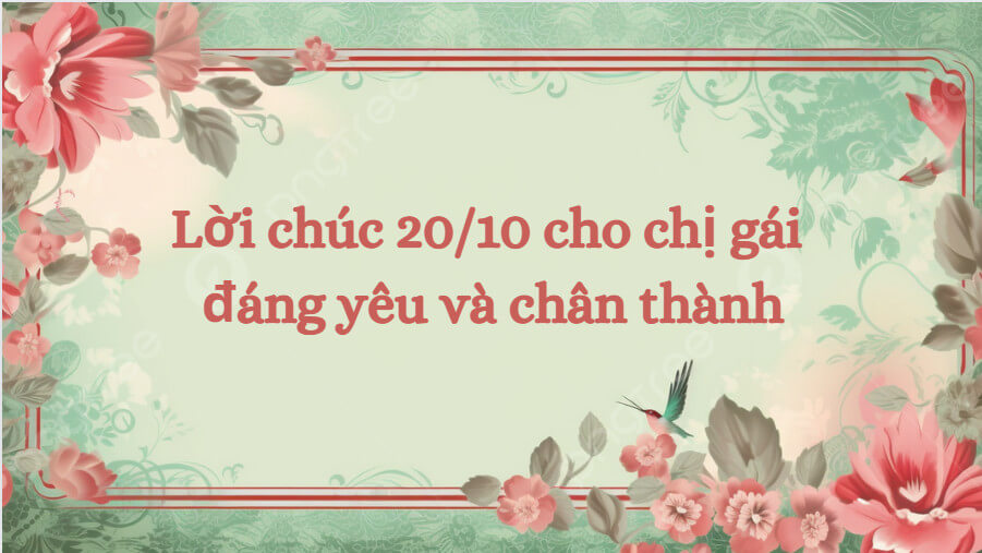 Lời chúc 20/10 cho chị